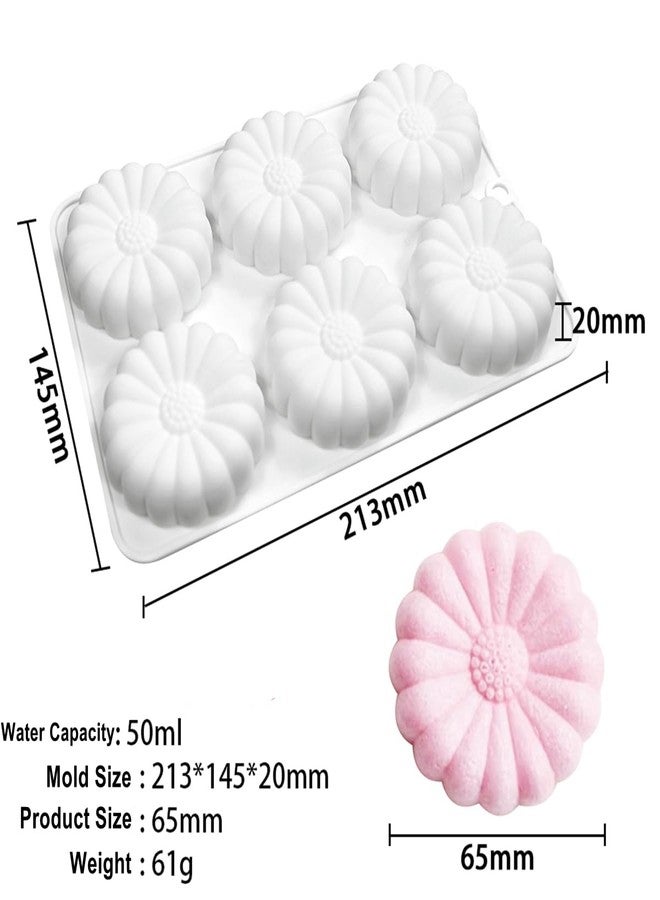 TUKE Silicone Chocolate Candy Molds Non-stick Daisy Flower Silicone Baking Mold BPA Free, Gummy Molds Silicone Candy Mold For Chocolate Cake Jelly Pudding Handmade Soap Mould (Daisy Flower L) - Image 2