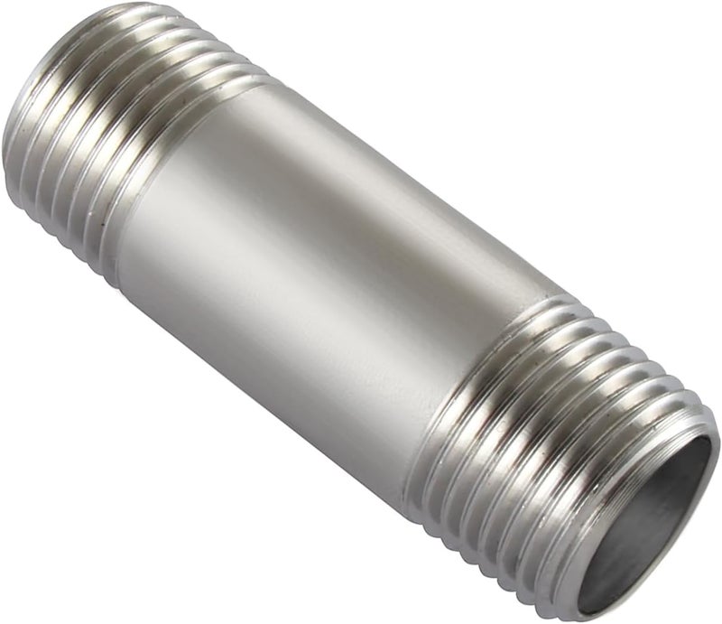 beduan وصلات أنابيب من الفولاذ المقاوم للصدأ، 1/2" NPT × 1/2" NPT خيوط ذكر، 2" طول أنبوب - Image 1