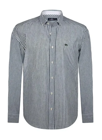 JIMMY SANDERS Linen Blend Cotton Shirt