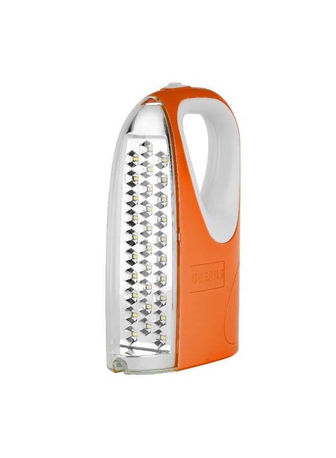 جيباس فانوس طوارئ قابل لإعادة الشحن بتصميم موفر للطاقة وعمر بطارية ممتد، بطارية حمض الرصاص المختومة القابلة لإعادة الشحن 4 فولت، مدخل تيار مستمر بالطاقة الشمسية، 30 قطعة LED SMD، 5 ساعات عمل، - Image 2