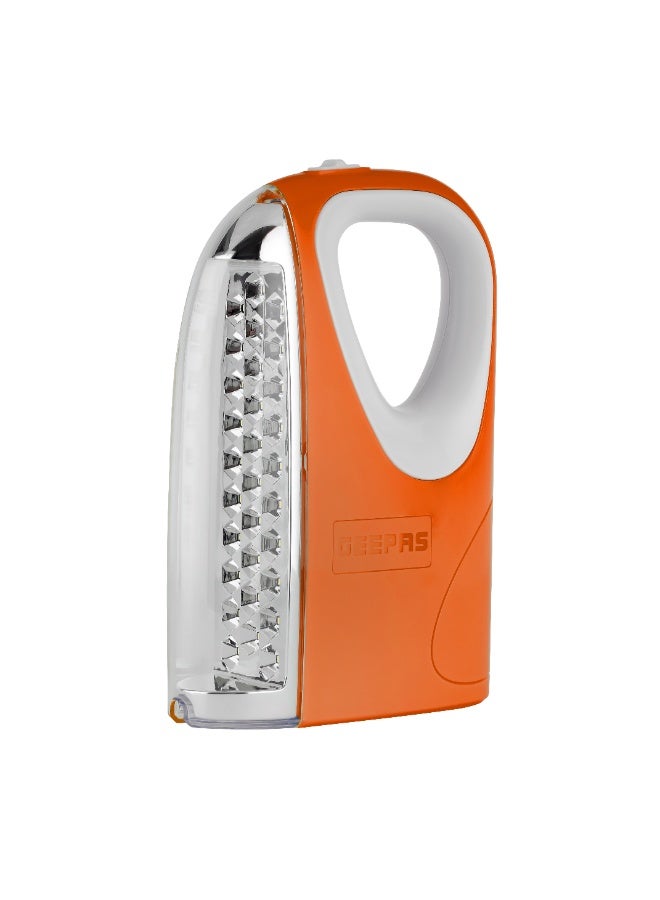 جيباس فانوس طوارئ قابل لإعادة الشحن بتصميم موفر للطاقة وعمر بطارية ممتد، بطارية حمض الرصاص المختومة القابلة لإعادة الشحن 4 فولت، مدخل تيار مستمر بالطاقة الشمسية، 30 قطعة LED SMD، 5 ساعات عمل، - Image 1