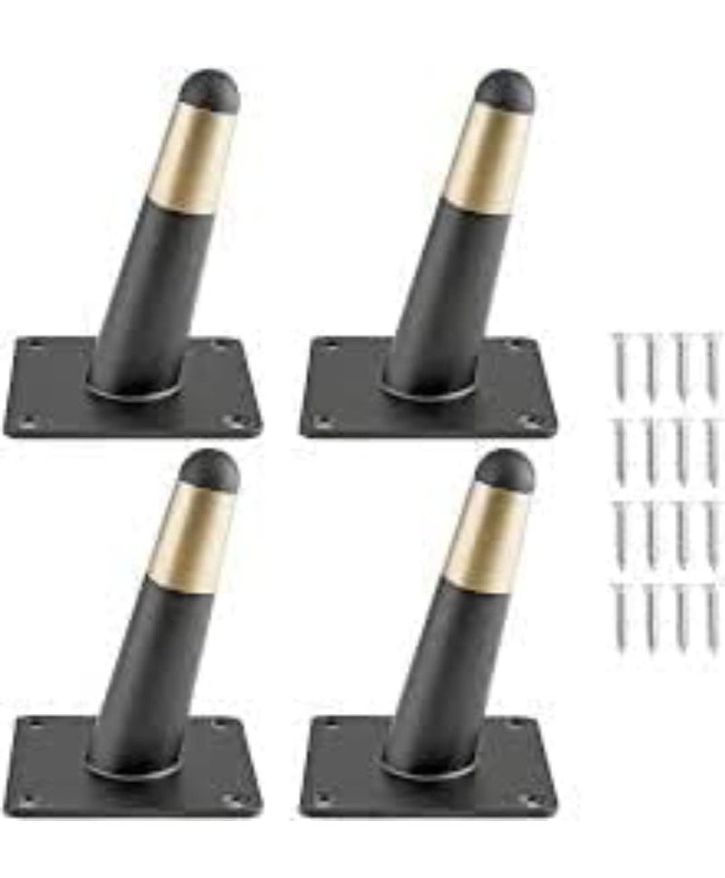 Generic Zohra Hardware Sofa Bed Table Furniture Nalki Leg in Black Gold Finish Heavy Model Design Hardware Iron Coat Electroplated Furniture Leg 4 Inch Pack of 4 4 inches  - Image 2