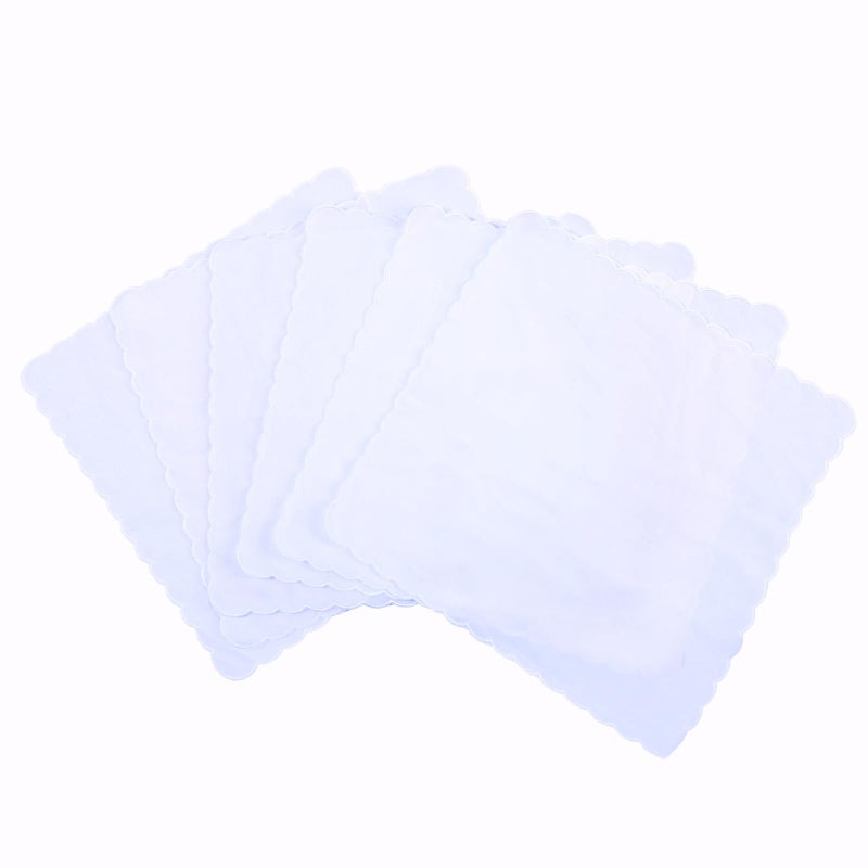emlstyle Women Handkerchiefs Cotton Hankies Pocket Square Towel White 12 Pack - Image 3