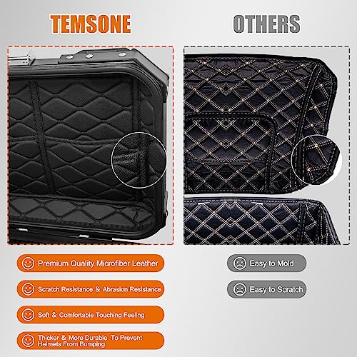 TEMSONE 45L Universal Motorcycle Top Case, Waterproof Motorcycle Tail Box with Backrest & Handle, Dual-key Storage Carrier Case, Aluminum Trunk Tour Tail Box for Store Helmet - Image 5