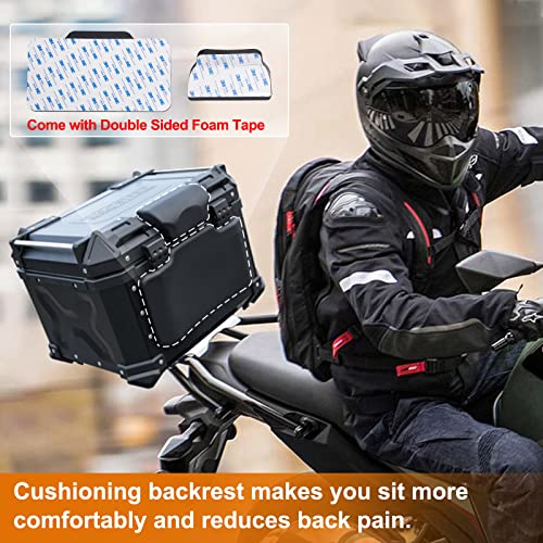 TEMSONE 45L Universal Motorcycle Top Case, Waterproof Motorcycle Tail Box with Backrest & Handle, Dual-key Storage Carrier Case, Aluminum Trunk Tour Tail Box for Store Helmet - Image 2