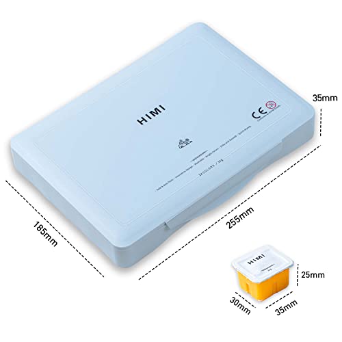 HIMI مجموعة ألوان غواش HIMI مع 3 فرشاة طلاء، 24 لون، 30 جرام، تصميم كوب هلامي، طلاء غير سام للقماش والورق، مستلزمات فنية للمحترفين (حافظة زرقاء جليدية) - Image 4