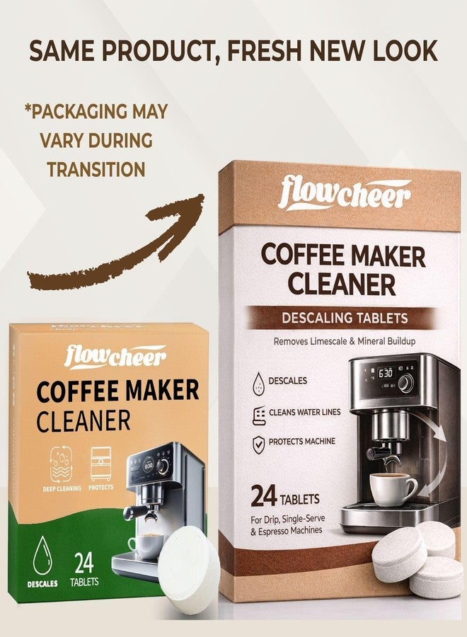 flowcheer Descaler Tablets (24 Pack) - Universal Coffee Maker Cleaner for Breville, Jura, Keurig, Nespresso, DeLonghi - Removes Limescale, Improves Taste & Extends Life - 1 Year Supply - Image 2
