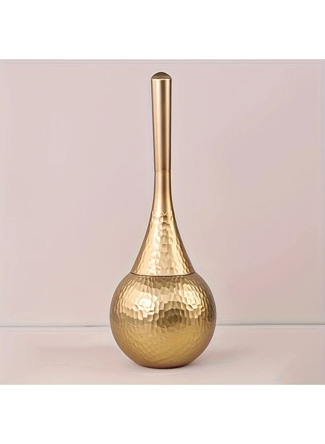 Golden Long Handle Bathroom Cleaning Brush with Base for Toilet and Shower - Image 3