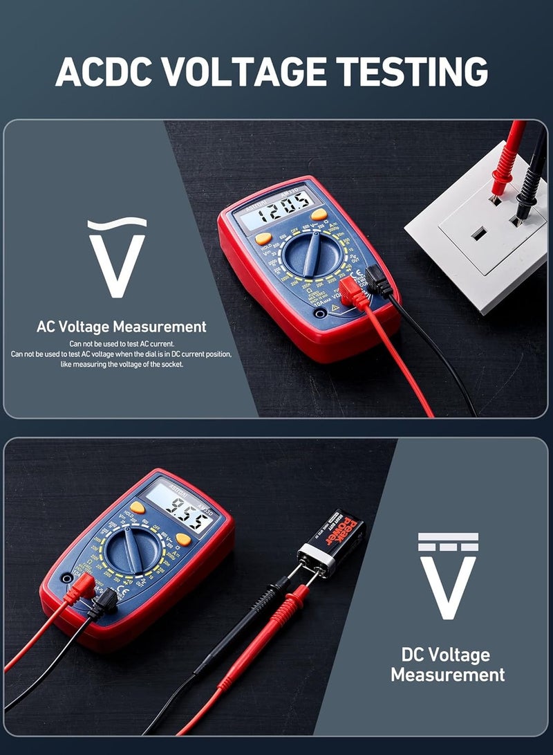 جهاز قياس الفولتميتر المتعدد جهاز قياس المقاومة مقياس التيار الكهربائي متعدد الفاحص - Image 5