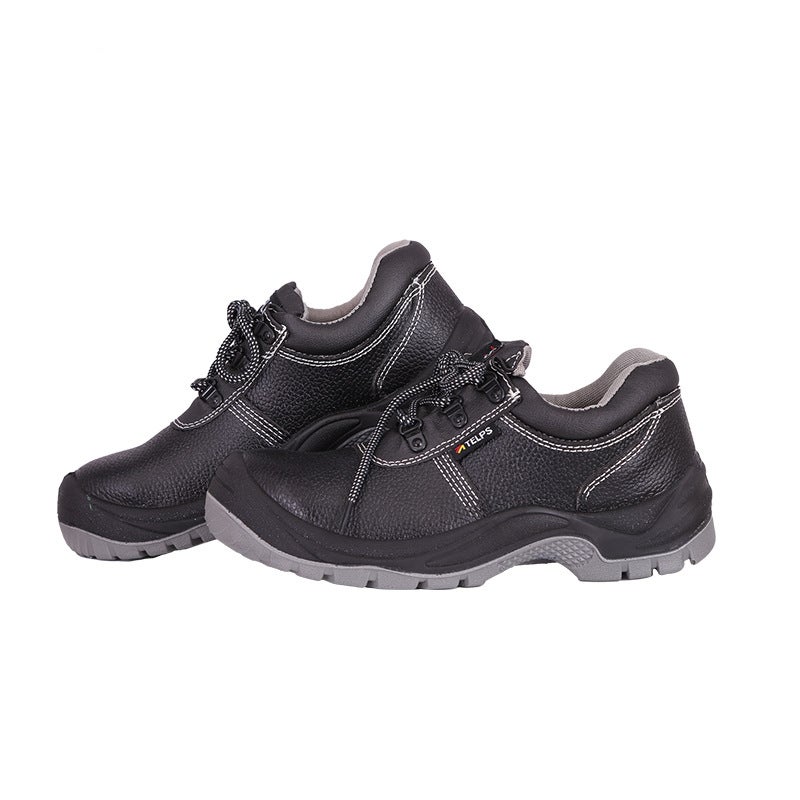 TELPS Safety Shoe Steel Toe Leather Low-Top Anti-Static Puncture-Resistant TL01238