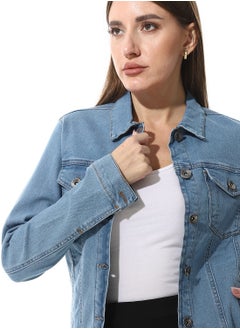 Andora Casual Long Sleeves Denim Jacket  - Image 4