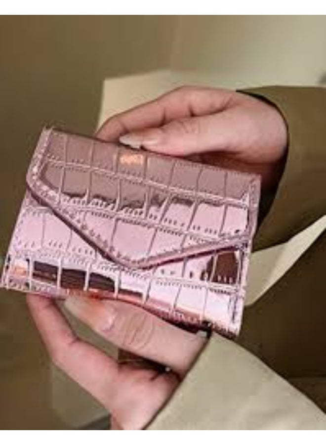 Women’s Small Shiny Lazar Leather Wallet - Image 1