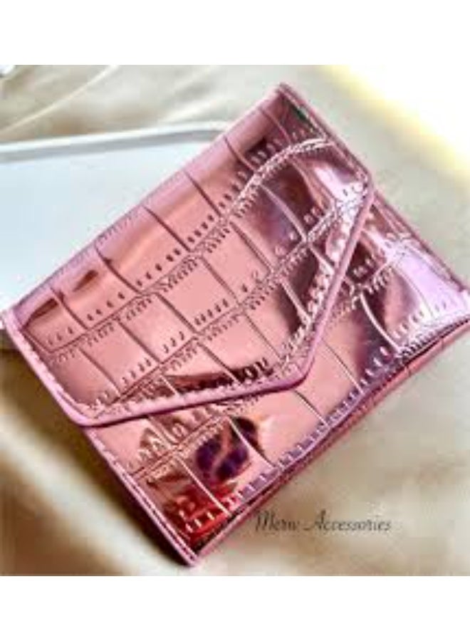 Women’s Small Shiny Lazar Leather Wallet - Image 2