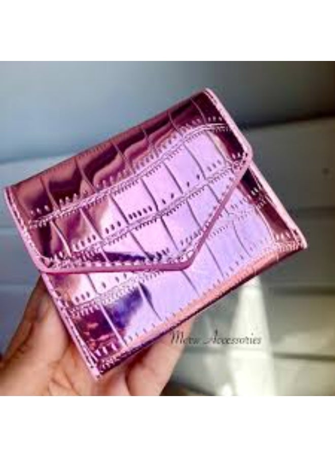 Women’s Small Shiny Lazar Leather Wallet - Image 3