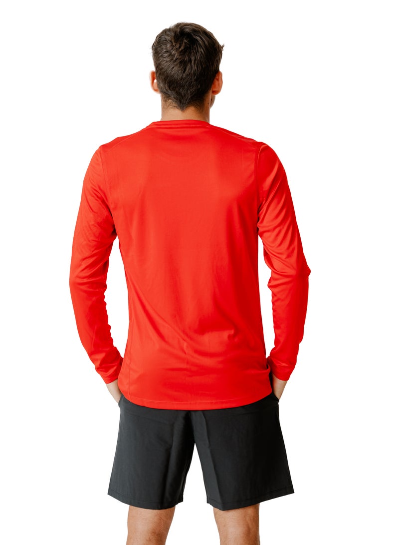Embroidered long-sleeve T-shirt Red