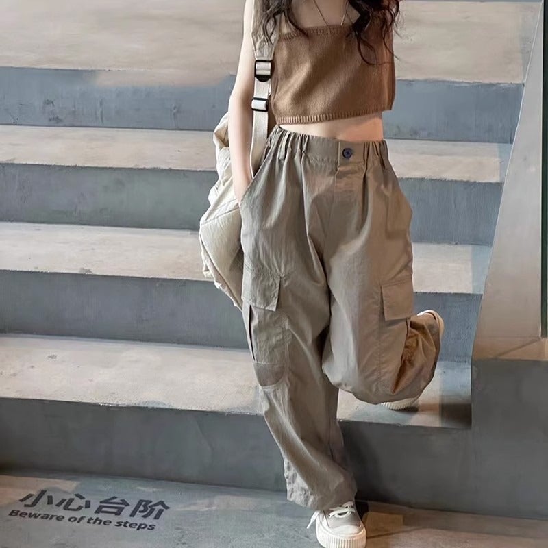 Bora Korean Children'S Clothing Girls' Anti-Mosquito Pants Summer Children'S Thin Cargo Pants For Older Children Casual Boys' Long Pants - Image 1