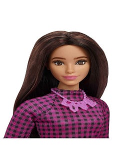Mattel Games Barbie Fashionistas Doll Pink Checkered Dress  - Image 3
