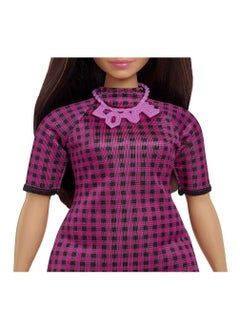 Mattel Games Barbie Fashionistas Doll Pink Checkered Dress  - Image 4