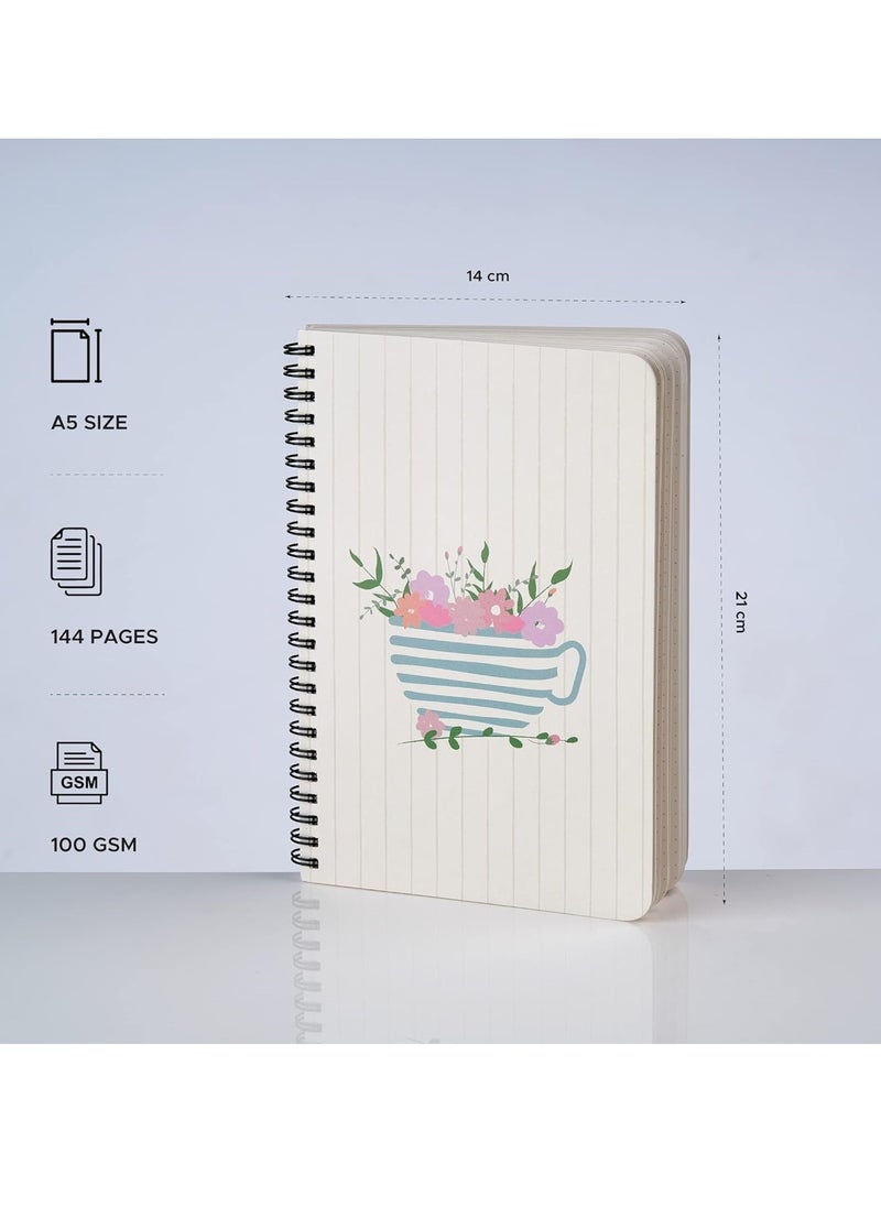 FACTOR NOTES A5 Size Spiral Plain Notebook 144 Pages 100gsm Thickness  - Image 2
