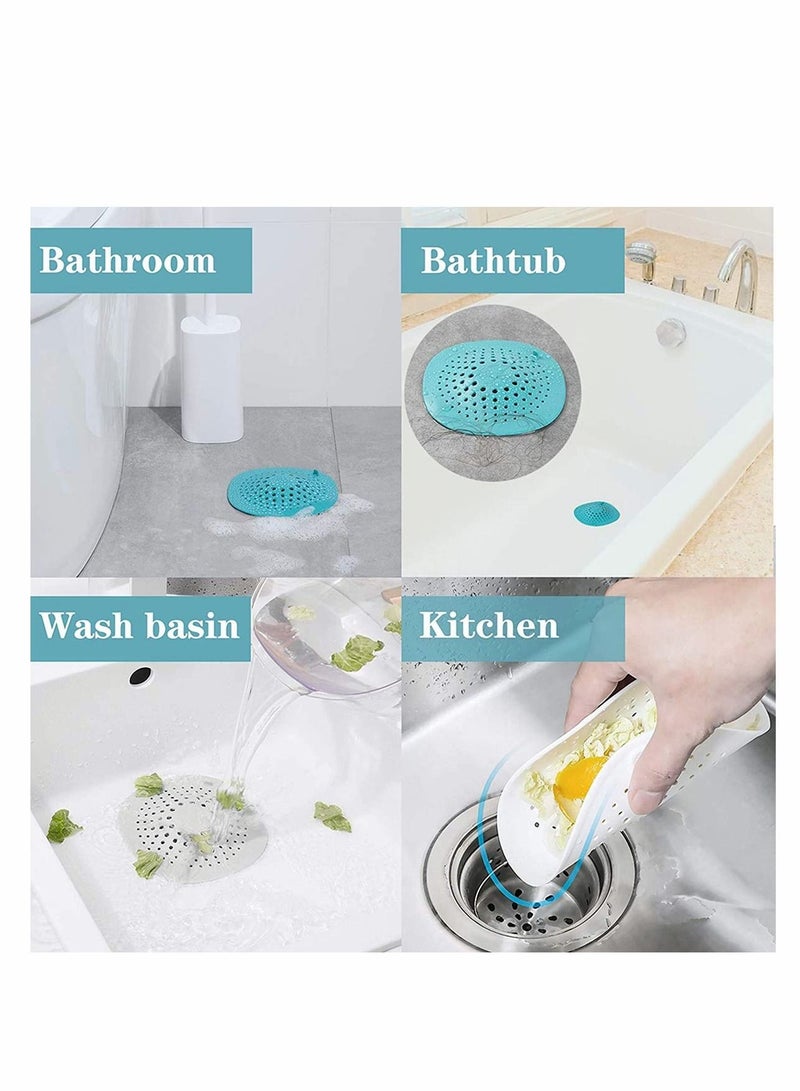 3 Pack Shower Drain Cover Silicone Protector Hair Trap for Tub Bathroom Kitchen Bathtub Basin - Image 2