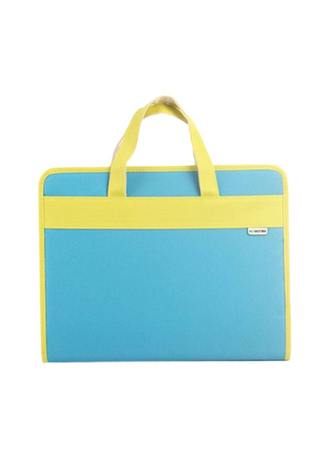 NIBEMINENT Creative Organ Multi-Layer Clip Oxford Zipper Briefcase Blue 