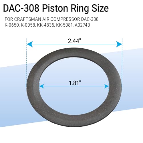 GnDaYoug 4 Pack DAC-308 Piston Rings for Craftsman Air Compressor – Compatible with K-0650, K-0058, KK-4835, KK-5081, A02743 – Oil-Free Replacement Rings for DeWalt, Porter Cable, Black & Decker, and More - Image 3