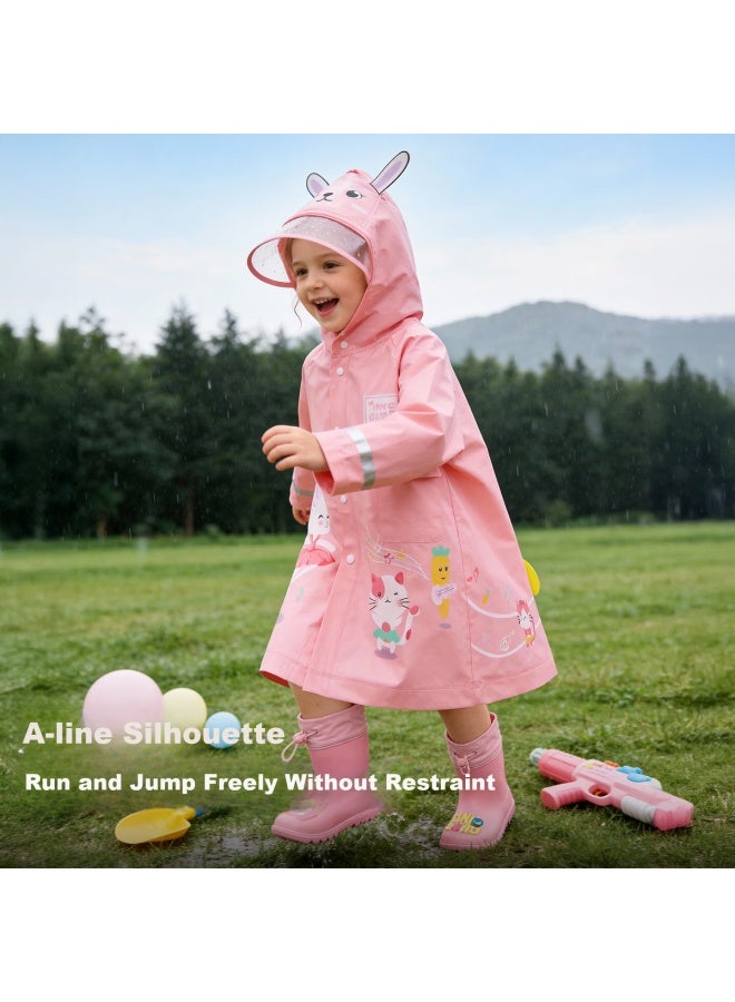 Tiantianzai Sweet Baby Kids Raincoat For Girls 6-12 Years Old Kindergarten And Elementary School Uni Children's Waterproof Rain Poncho Little Crocodile - Image 2