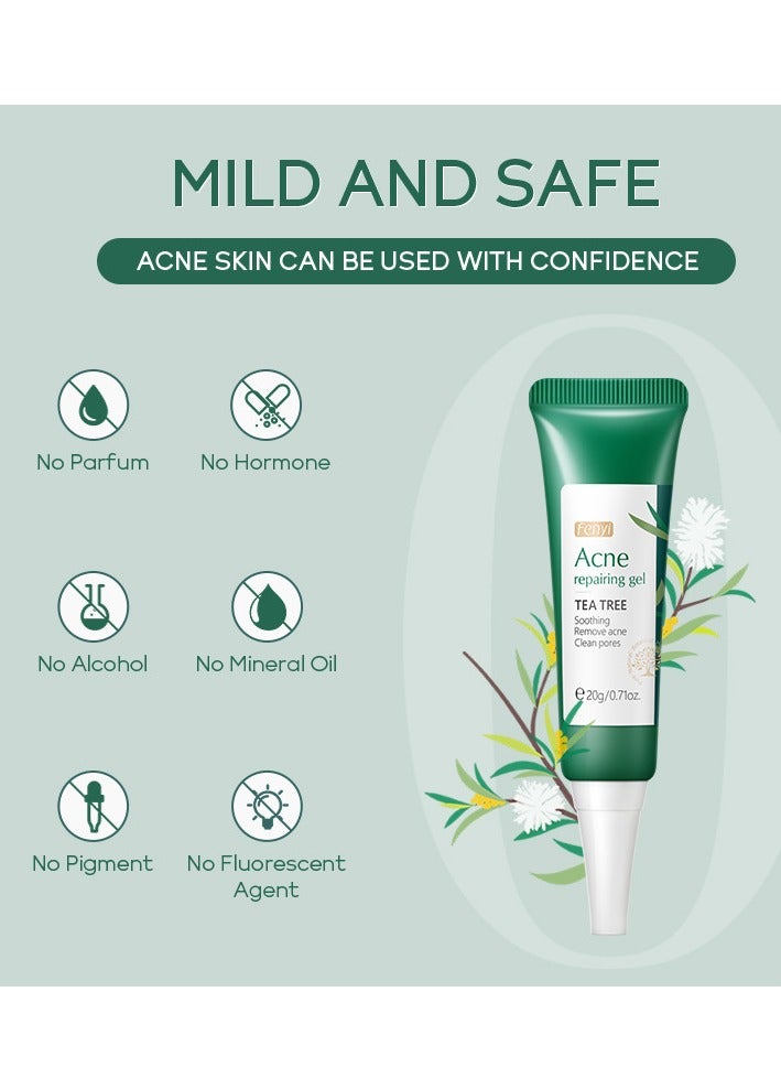 فيني جل علاج حب الشباب من شجرة الشاي ، علاج البقع للوجه ، جل مضاد لحب الشباب للبثور ، مزيل البقع الداكنة للوجه ، ترطيب للعناية بالبشرة تتلاشى بقع حب الشباب التحكم في الزيت يتقلص المسام 20 جرام - Image 5