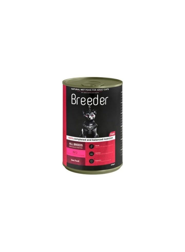 Breeder Cans Cat Food Seafood 400g - Image 1