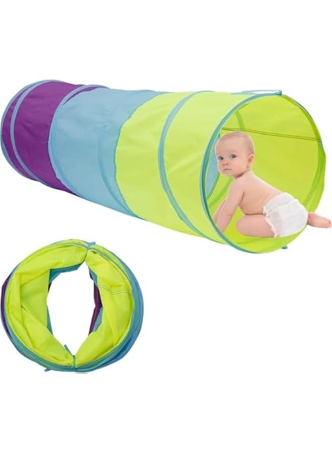 هوكور خيمة نفق لعب للاطفال الصغار، خيمة لعبة نفق الزحف المنبثق ملونة للاطفال الرضع او الكلاب والقطط الاليفة، هدية قابلة للطي للاولاد والبنات للعب في الاماكن المغلقة والمفتوحة (B) - Image 1