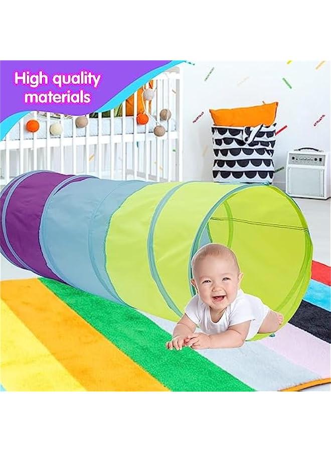 هوكور خيمة نفق لعب للاطفال الصغار، خيمة لعبة نفق الزحف المنبثق ملونة للاطفال الرضع او الكلاب والقطط الاليفة، هدية قابلة للطي للاولاد والبنات للعب في الاماكن المغلقة والمفتوحة (B) - Image 2