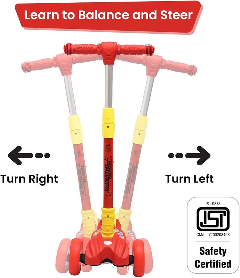 R for Rabbit Road Runner Scooter for Kids of 3 to 14 Years Age 4 Adjustable Height, Foldable, LED PU Wheels & Weight Capacity 75 kgs Kick Scooter with Brakes - Image 5
