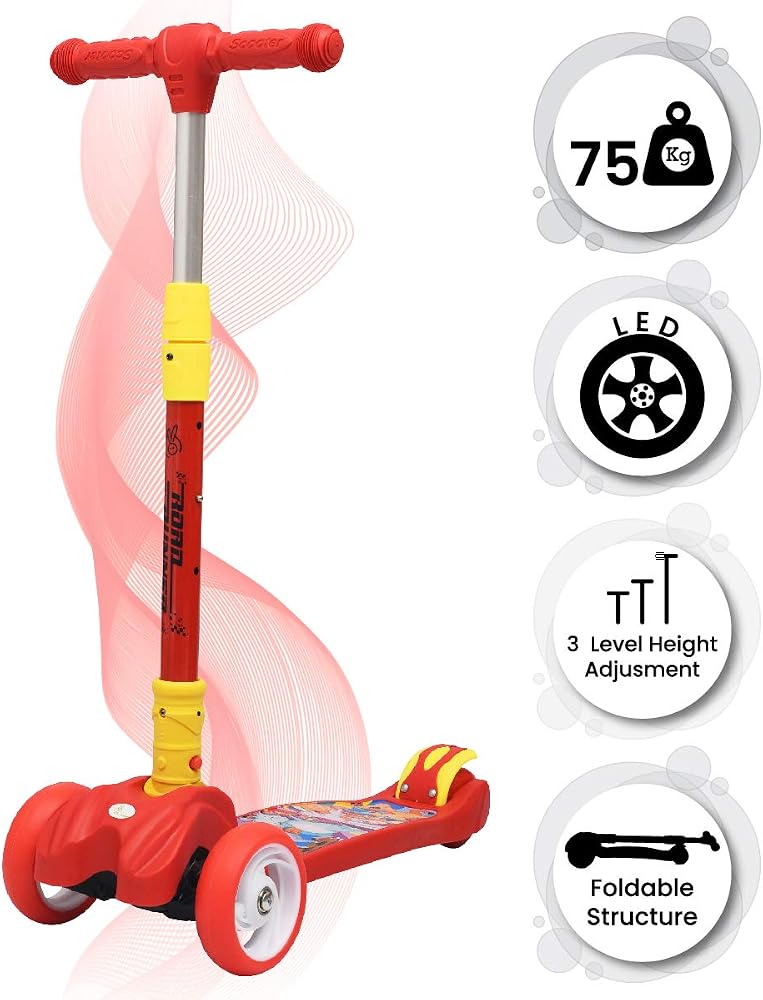 R for Rabbit Road Runner Scooter for Kids of 3 to 14 Years Age 4 Adjustable Height, Foldable, LED PU Wheels & Weight Capacity 75 kgs Kick Scooter with Brakes - Image 4