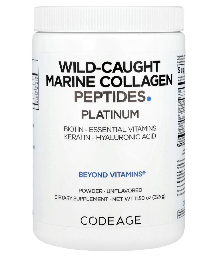 Wild-Caught Marine Collagen Peptides Powder Platinum Unflavored 11.5 oz (326 g)