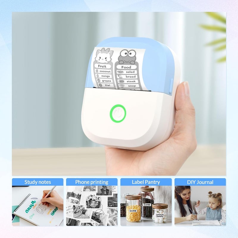 mafiti Mini Printer - Bluetooth Photo Printer for Ultra-Clear Photo Printing, Rechargeable 1200mAh Battery Ideal for Study Notes, Diagrams, Photos, Journals, and Product Labels - Image 2