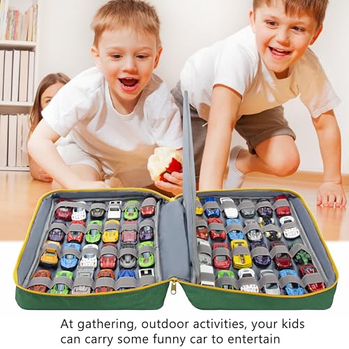 KISLANE Carrying Case 48 Cars Storage, Kids Cars (Bag Only, Green) - Image 5