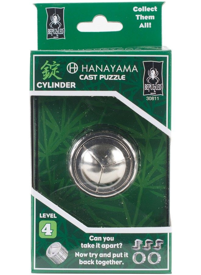 Bepuzzled ;Cylinder Hanayama Metal Brainteaser Puzzle Mensa Rated Level 4 For Ages 12 And Up - Image 1