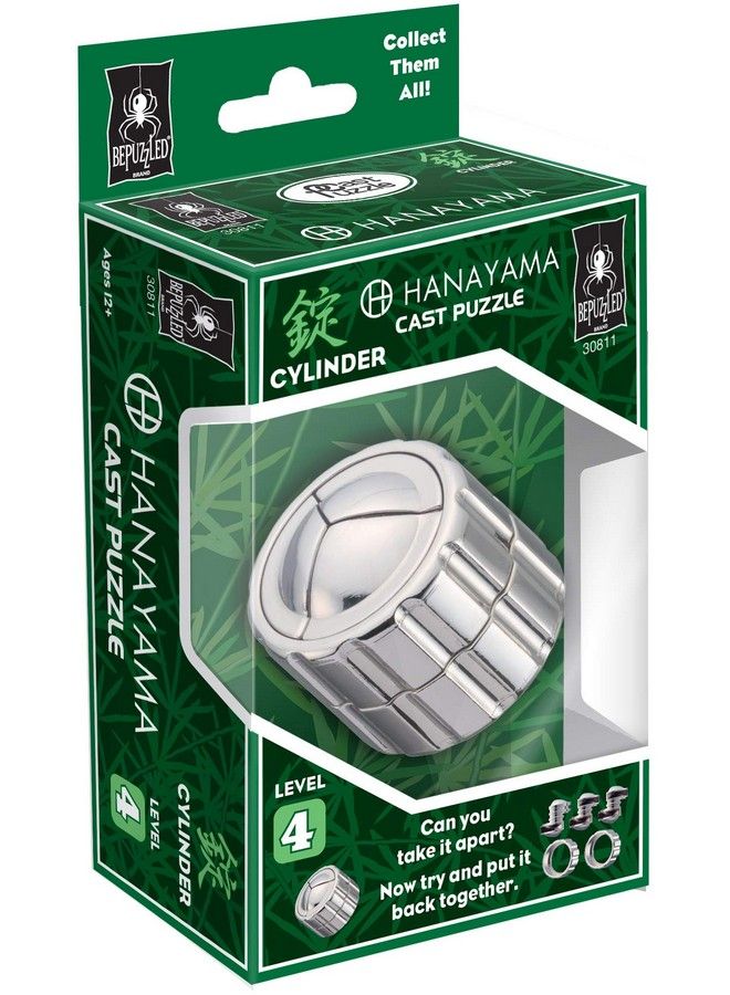 Bepuzzled ;Cylinder Hanayama Metal Brainteaser Puzzle Mensa Rated Level 4 For Ages 12 And Up - Image 3