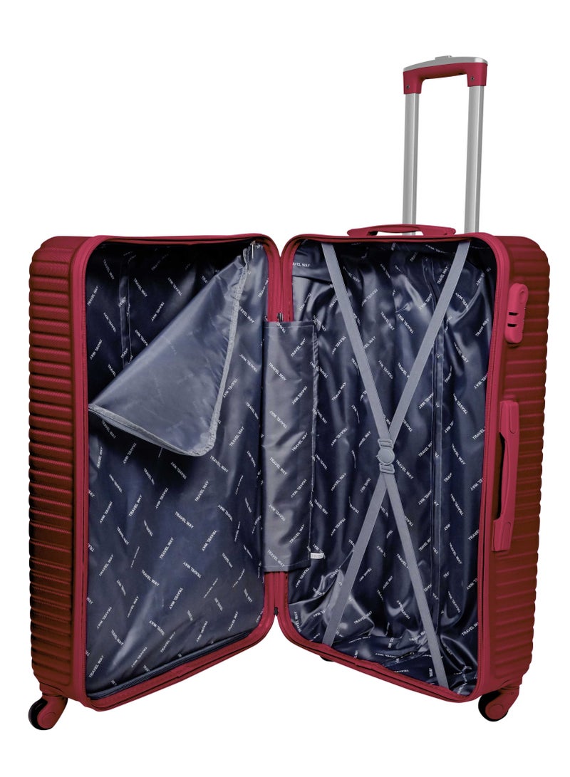 TrekKit حقيبة أمتعة محمولة خفيفة الوزن من ترافيل واي - حقيبة يد دوارة صلبة للسفر | حقيبة أمتعة ABS مع 4 عجلات دوارة (أحمر فراولة، 20 بوصة (51 سم)) - Image 3