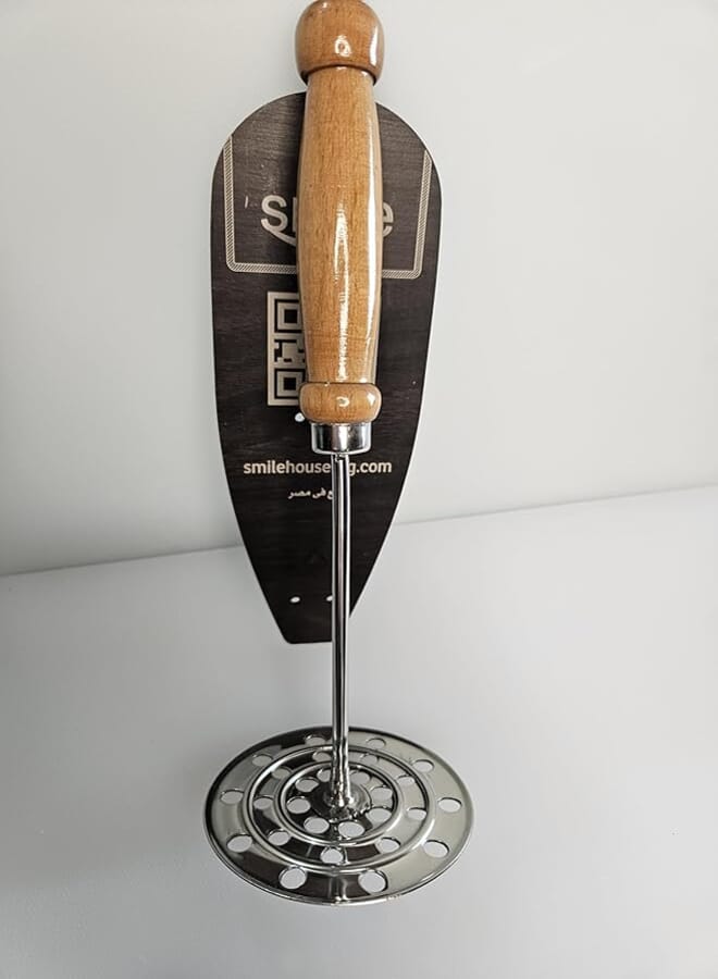 Smile House - Stainless Steel Masher With Wood Handle