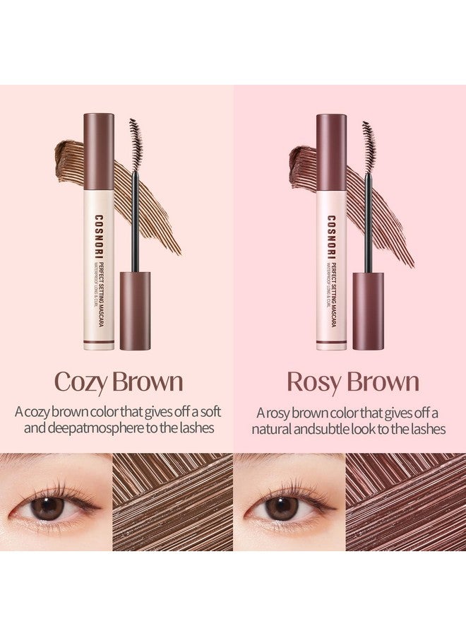 COSNORI Perfect Waterproof Mascara Long&Curl 02 Cozy Brown - Long-Lasting Smudge - Brown Mascara - Korea Waterproof Mascara, Long lash, Strong fixing, Silk Amino Acids - 0.23fl oz (7ml) - Image 3