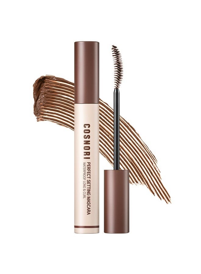 COSNORI Perfect Waterproof Mascara Long&Curl 02 Cozy Brown - Long-Lasting Smudge - Brown Mascara - Korea Waterproof Mascara, Long lash, Strong fixing, Silk Amino Acids - 0.23fl oz (7ml) - Image 1