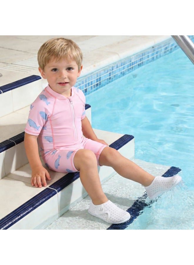 FEETCITY Boys Girls Water Shoes Kids Aqua Socks Quick Dry Barefoot for Beach Swimming Pool, A White, 8 Toddler - Image 2