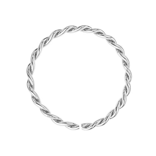 HighSpark 925 Silver Nose Ring | No Piercing Required | 92.5 Sterling Silver & Textured Classic Nose Ring for Women & Girls - Image 1