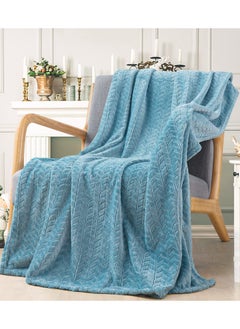 Y&D Fleece Throw Blankets, Super Soft Flannel Cozy Blankets for Adults, Washable Lightweight Fuzzy Blanket Couch Sofa Bed Office, Size Warm Plush All Season (50"×70", Blue)  - Image 1
