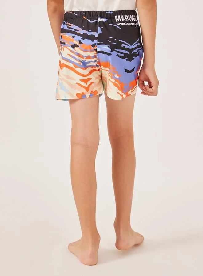 Styli Styli All-Over Printed Elasticated Waistband Swim Shorts