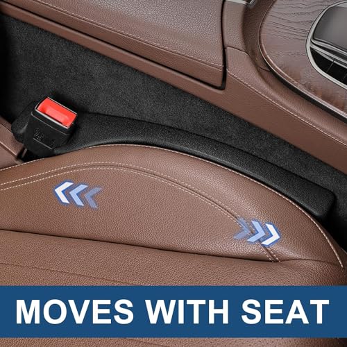 Asweir 2-Pack Car Seat Gap Filler – Universal PU Leather Car Seat Gap Cover, Designed to Fill Gaps Between Seats and Console. Car Seat Side Gap Filler Prevents Items from Falling - Image 4