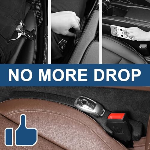 Asweir 2-Pack Car Seat Gap Filler – Universal PU Leather Car Seat Gap Cover, Designed to Fill Gaps Between Seats and Console. Car Seat Side Gap Filler Prevents Items from Falling - Image 5