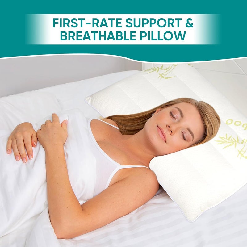 MINUPWELL Ultra Flat Small Pillow for Sleeping, 18x13 in Small Pillow for Travel 7D High Support 2.5 inch Height Ultra Thin Pillows -Mini Pillow - Rayon Derived from Bamboo - Image 3