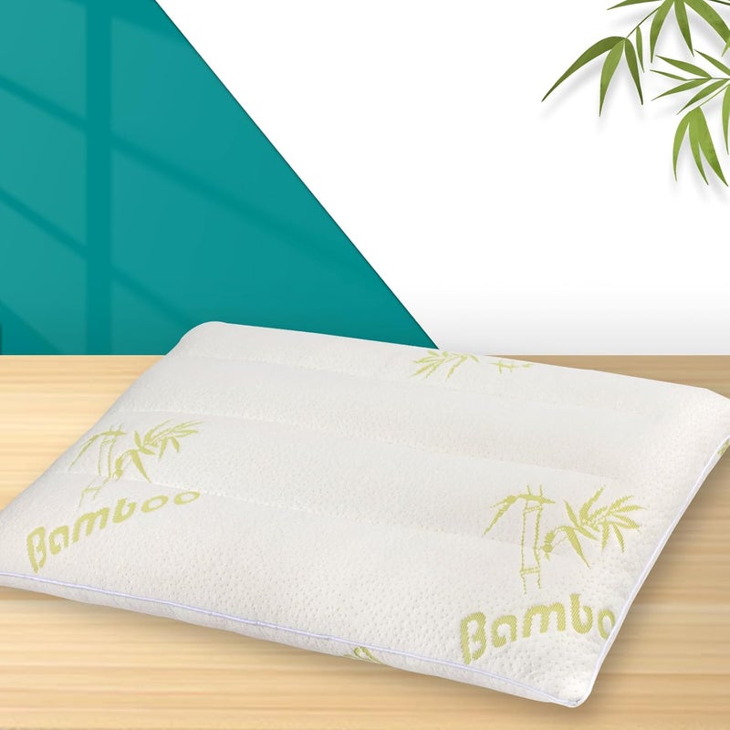 MINUPWELL Ultra Flat Small Pillow for Sleeping, 18x13 in Small Pillow for Travel 7D High Support 2.5 inch Height Ultra Thin Pillows -Mini Pillow - Rayon Derived from Bamboo - Image 1